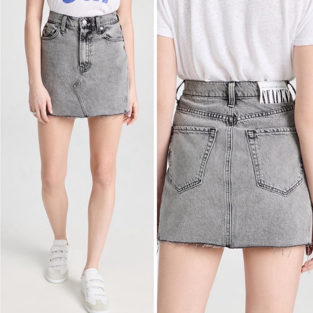 NWOT Mother Snacks High Waisted Wedge Micro Skirt Fray in One Bite Per Night